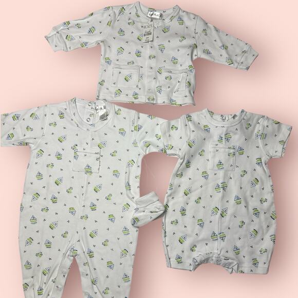 Vtg Children’s Place Baby Boy Shorts Romper Set Sailboat Lot 3-6 Months Sweater - Picture 1 of 5